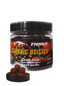Бойлы "FISHKIT" Classic тонущие КРАБ-РЫБА 14мм 100г