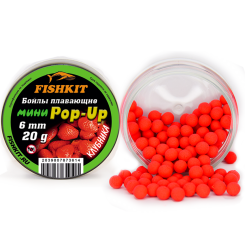 Бойлы "FISHKIT" POP-UP 6mm КЛУБНИКА
