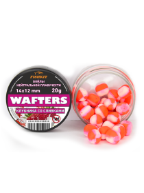 Бойлы "FISHKIT" WAFTERS 14x12 mm КЛУБНИКА СО СЛИВКАМИ