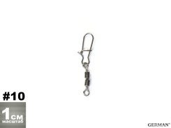 Карабин GERMAN  "двойной вертлюг" №10 пак.10шт
