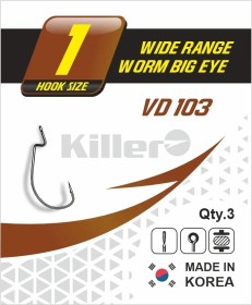 Крючок офсетный Killer Wide range worm big eye №2 арт.103