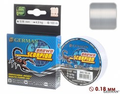 Леска "BROWN SCORPION - 2" 100 м / 0.18 мм