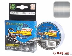Леска "BROWN SCORPION - 2" 100 м / 0.20 мм