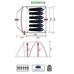 Палатка BORNEO-6-G зеленая