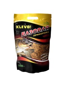 Прикормка KLEVO БАЗОВАЯ - ПЛОТВА (цвет коричневый, средний помол) 2500г