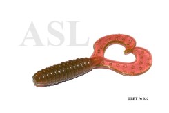 Съедобный силикон ASL «Дабл-Твистер» цв.032 L- 5см (2″) уп.8шт