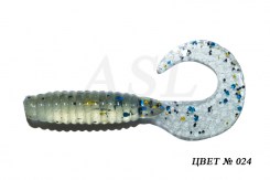Съедобный силикон ASL «Твистер» цв.024 L-7.5см (3″) уп.5шт