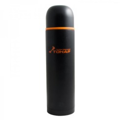 Термос (HS.TM-026)1200ML черный (допол.пласт.чашка)