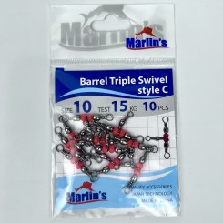 Вертлюг "Marlin's" SH4010-010 Barrel Triple Swivels style C 10шт уп.10